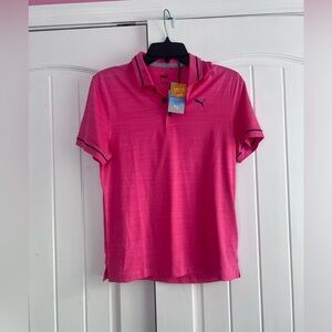 Puma Cloudspun Monarch Polo Sunset Pink Heather Size Medium NWT